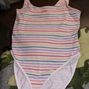 Colorful striped Nike one piece